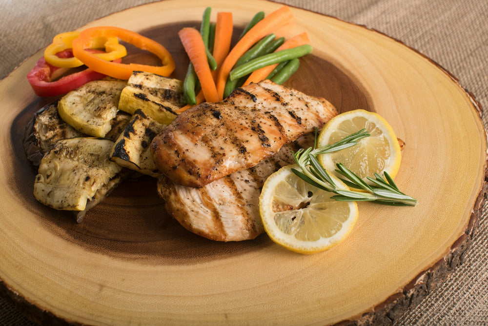 Roasted lemon herb chicken with golden vegetables