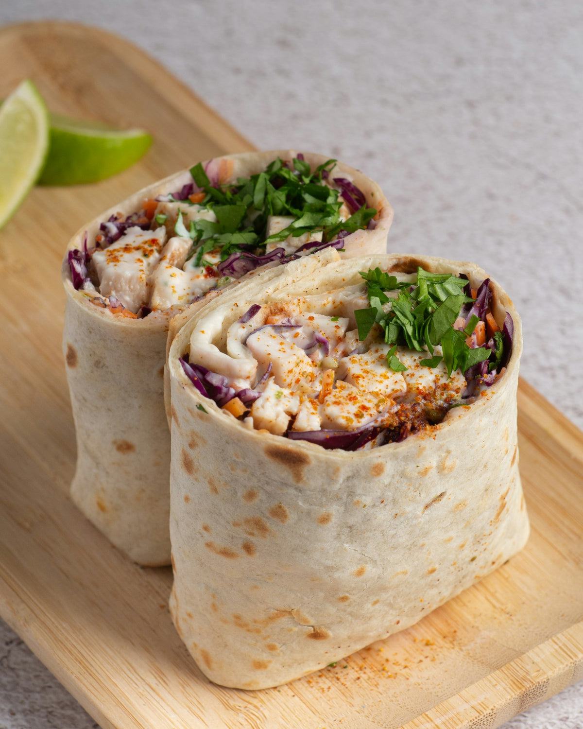 Fresh salmon wraps with vegetables